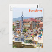 Carte Postale Parc Guell à Barcelone, Espagne (Devant / Derrière)