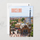 Carte Postale Parc Guell à Barcelone, Espagne (Devant / Derrière)
