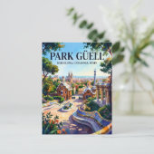 Carte Postale Parc Güell, Barcelone, Catalogne, Espagne Espagne (Debout devant)