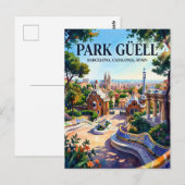 Carte Postale Parc Güell, Barcelone, Catalogne, Espagne Espagne (Devant / Derrière)