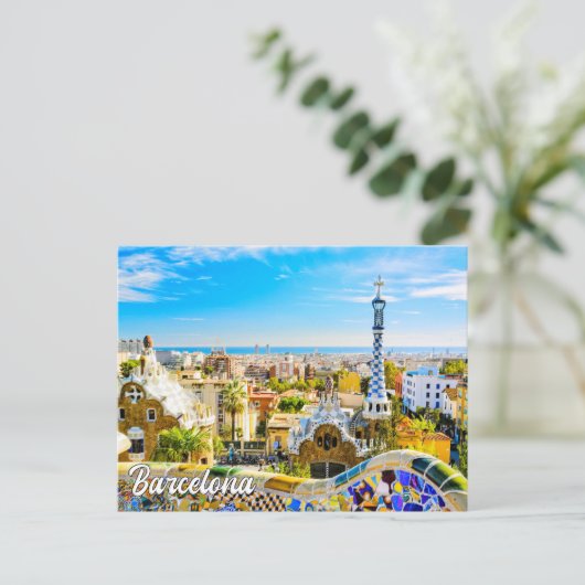 Carte Postale Parc Guell, Barcelone, Espagne (Debout devant)
