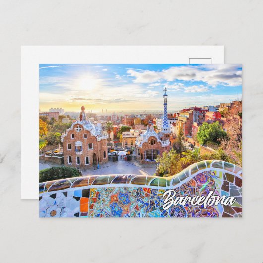 Carte Postale Parc Guell, Barcelone, Espagne (Devant / Derrière)