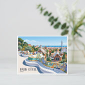 Carte Postale Parc Güell Barcelone Espagne (Debout devant)