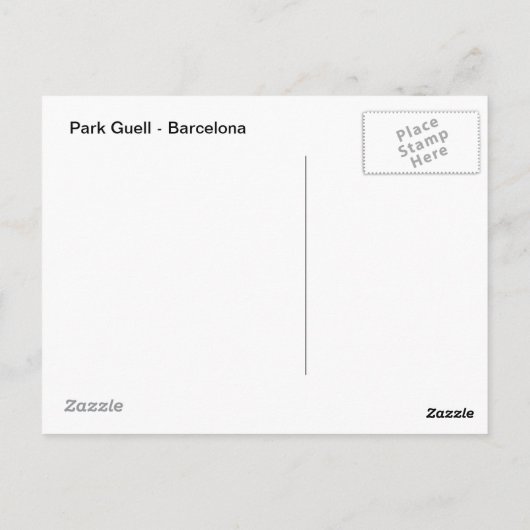 Carte Postale Parc Guell, Barcelone - Espagne (Dos)