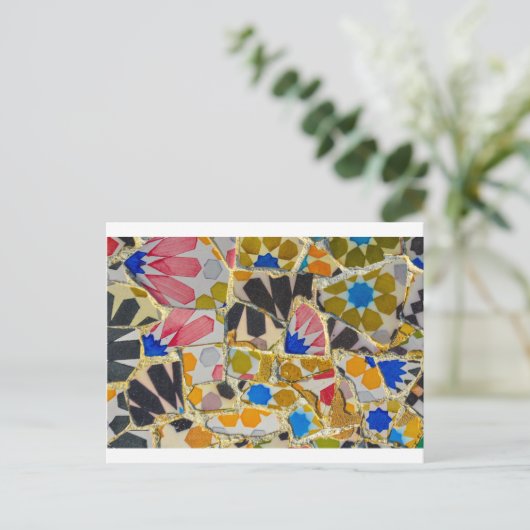 Carte Postale Parc Guell Carreaux de céramique à Barcelone Espag (Debout devant)