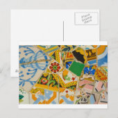 Carte Postale Parc Guell Carreaux de céramique jaune à Barcelone (Devant / Derrière)