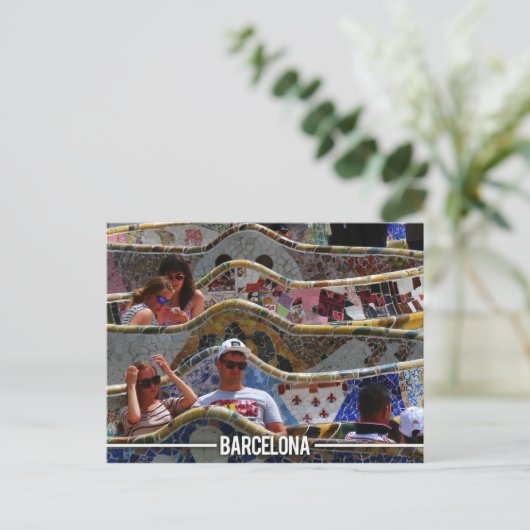 Carte Postale Parc Guell de Gaudi, Barcelone Espagne (Debout devant)