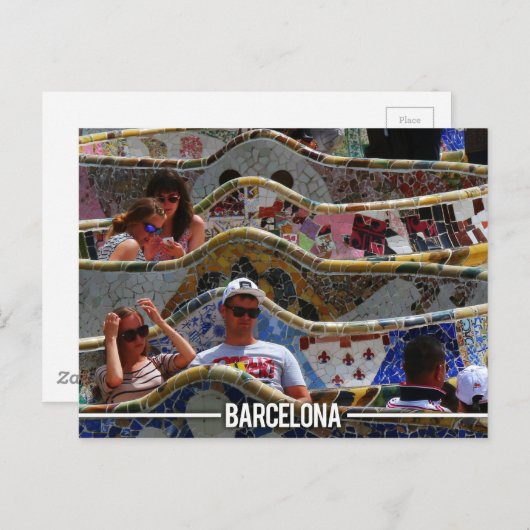 Carte Postale Parc Guell de Gaudi, Barcelone Espagne (Devant / Derrière)