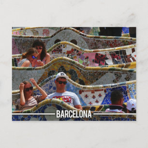 Carte Postale Parc Guell de Gaudi, Barcelone Espagne
