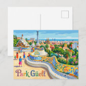 Carte Postale Parc Güell Espagne (Devant / Derrière)
