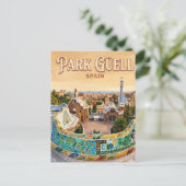 Carte Postale Parc Güell Espagne (Debout devant)