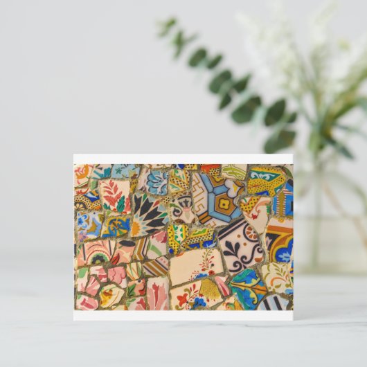 Carte Postale Parc Guell Tiles à Barcelone Espagne (Debout devant)