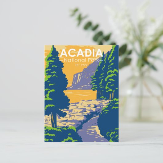 Carte Postale Parc national Acadia Bar Port Ocean Path Maine (Debout devant)