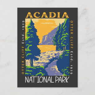 Carte Postale Parc national Acadia Bar Port Otter Cliff Rétro