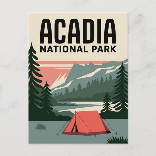 Carte Postale Parc national Acadia Camping Vintage (Devant)