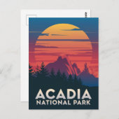 Carte Postale Parc national Acadia Coucher de soleil du Maine (Devant / Derrière)