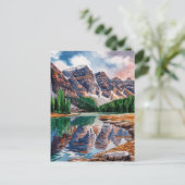 Carte Postale Parc national Banff Peinture d'aquarelle du Canada (Debout devant)