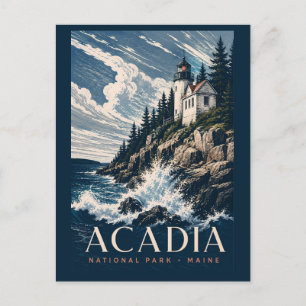 Carte Postale Parc national d'Acadia Maine Voyage en bois modern