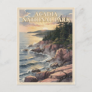 Carte Postale Parc national d'Acadia Voyage côtier vintage