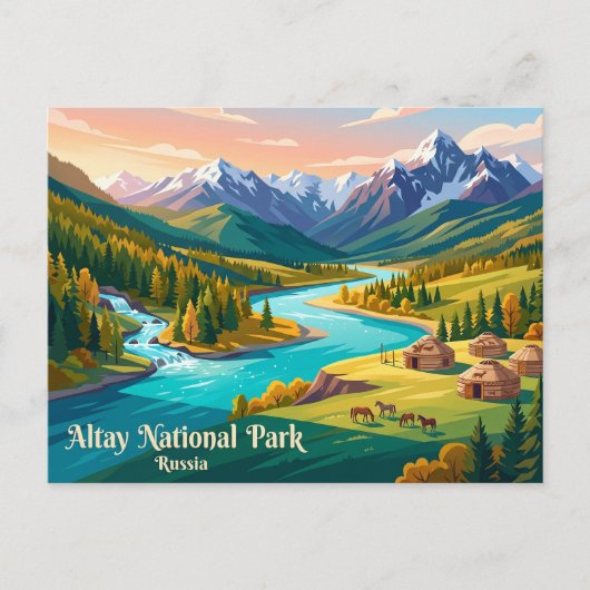 Carte Postale Parc national d'Altay Russie (Devant)