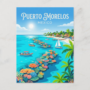 Carte Postale Parc national d'Arrecife de Puerto Morelos au Mexi