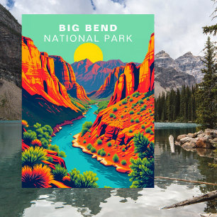 Carte Postale Parc national de Big Bend Retro USA