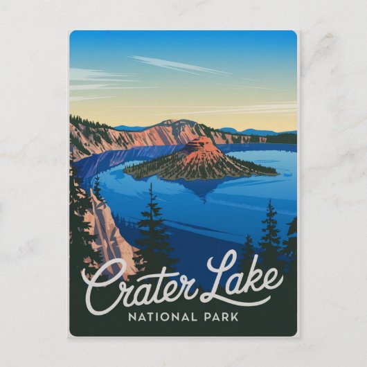 Carte Postale Parc national de Crater Lake Vintage (Devant)