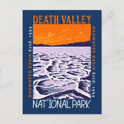 Carte Postale  Parc national de Death Valley, bassin de Badwater (Devant)