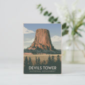 Carte Postale Parc national de Devils Tower Vintage (Debout devant)