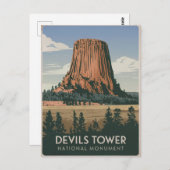 Carte Postale Parc national de Devils Tower Vintage (Devant / Derrière)
