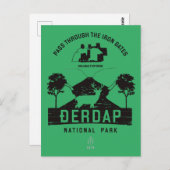 Carte Postale Parc national de Djerdap Portes de fer Design noir (Devant / Derrière)