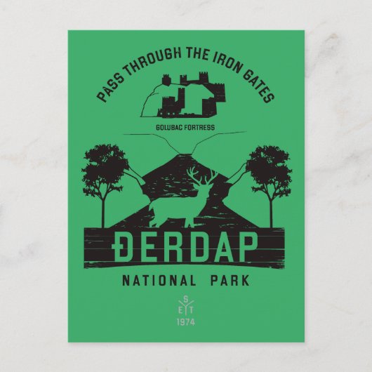 Carte Postale Parc national de Djerdap Portes de fer Design noir (Devant)