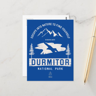 Carte Postale Parc national de Durmitor Monténégro Design blanc