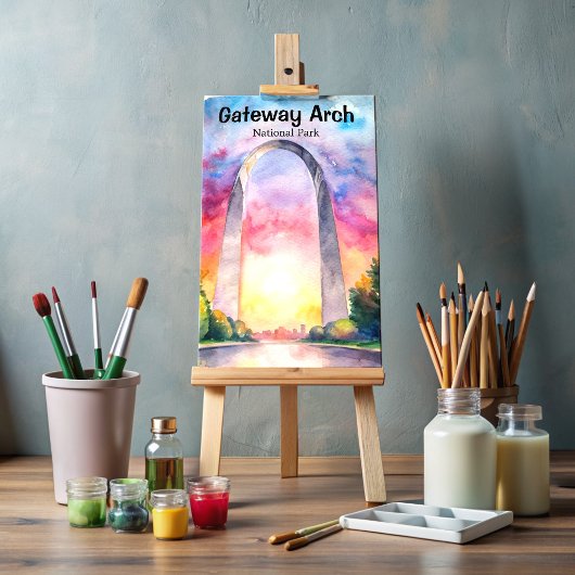 Carte Postale Parc national de Gateway Arch aquarelle