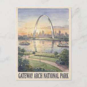 Carte Postale Parc national de Gateway Arch Aquarelle Voyage