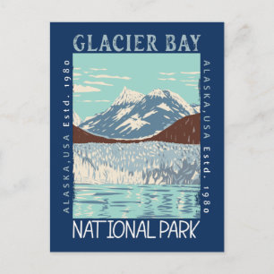 Carte Postale Parc national de Glacier Bay Alaska Rétro perturbé