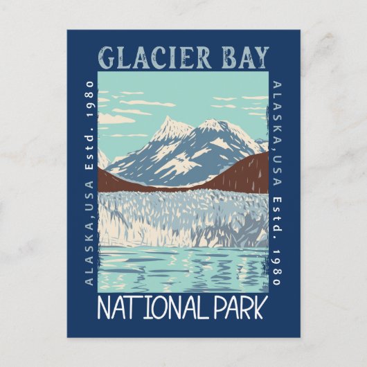 Carte Postale Parc national de Glacier Bay Alaska Rétro perturbé (Devant)