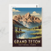 Carte Postale Parc national de Grand Teton Vintage (Devant / Derrière)