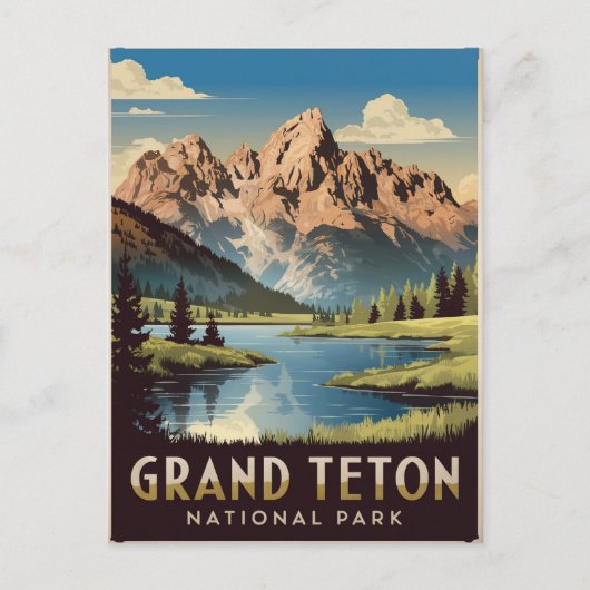Carte Postale Parc national de Grand Teton Vintage (Devant)