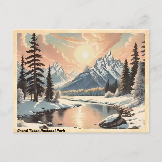 Carte Postale Parc national de Grand Teton Vintage (Devant)
