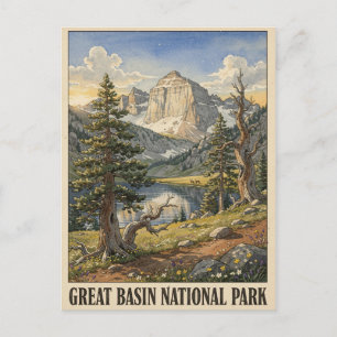Carte Postale Parc national de Great Basin Nevada Aquarelle