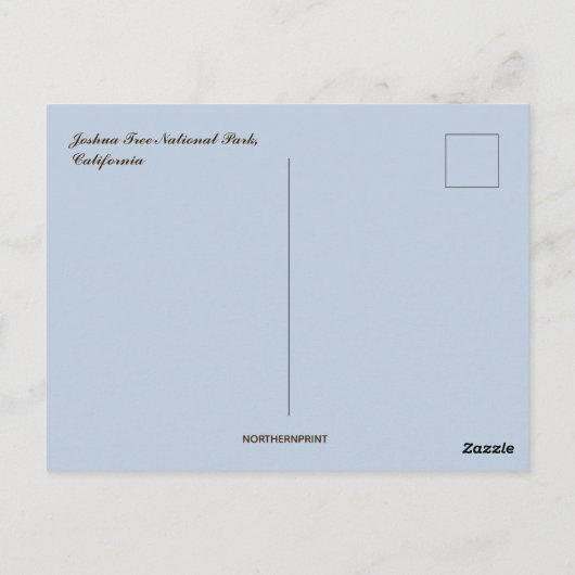 Carte Postale Parc national de Joshua Tree Californie (Dos)