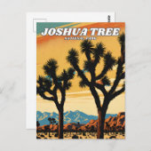 Carte Postale Parc national de Joshua Tree illustration rétro (Devant / Derrière)