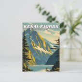 Carte Postale Parc national de Kenai Fjords illustration retro (Debout devant)