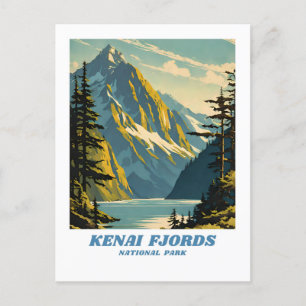 Carte Postale Parc national de Kenai Fjords illustration retro C