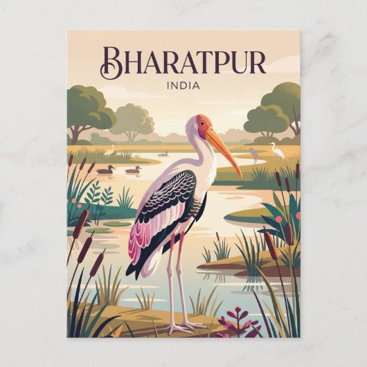 Carte Postale Parc national de Keoladeo Inde (Devant)