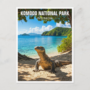 Carte Postale Parc national de Komodo Dragon Indonésie