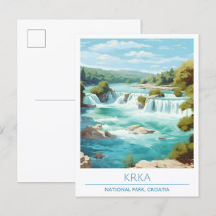 Carte Postale Parc national de Krka Croatie Vintage voyage artis