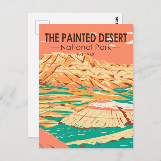 Carte Postale Parc national de la Forêt pétrifiée The Painted De (Devant / Derrière)