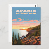 Carte Postale Parc national de l'Acadie Côte du Maine Rétro (Devant / Derrière)